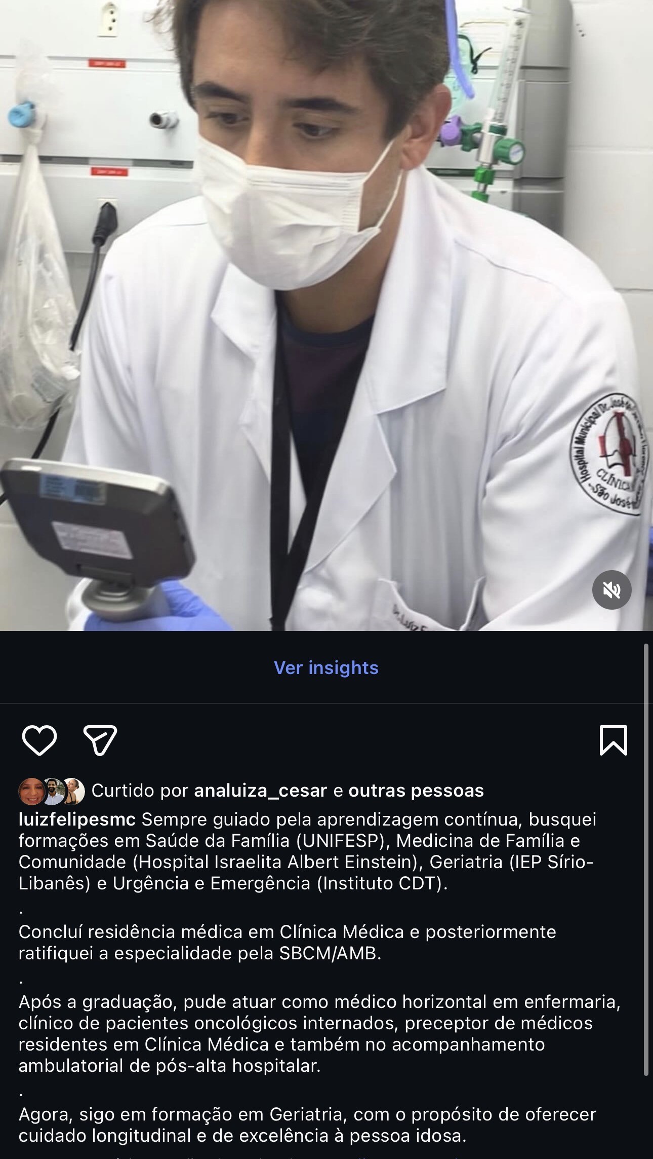 Dr. Luiz Felipe em atuação hospitalar — Clínica Médica